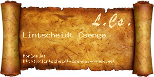 Lintscheidt Csenge névjegykártya